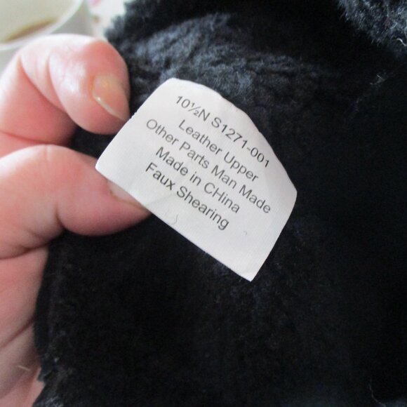 Softwalk Boots - Size 10.5N Black Suede Leather Stud Embellished Faux Shearling - Picture 7 of 8